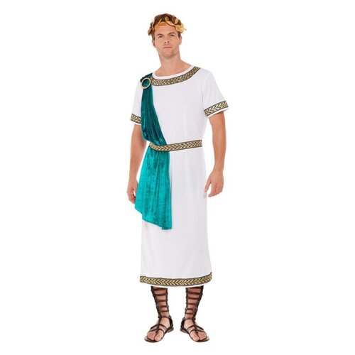 Smiffys Deluxe Toga Romeinse Keizer - Wit