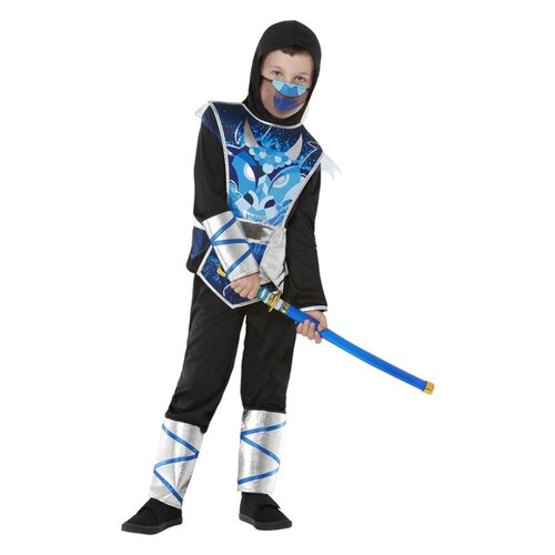 Smiffys Ninja Warrior Blauw- Kinderkostuum