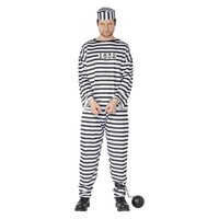 Smiffys Gevangene Kostuum - Zwart/Wit