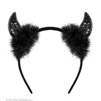 Widmann Haarband met Pailletten Hoorntjes - Zwart