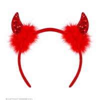 Widmann Haarband met Pailletten Hoorntjes - Rood