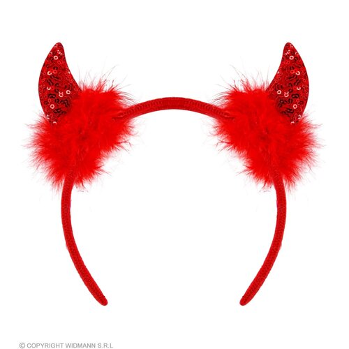 Widmann Haarband met Pailletten Hoorntjes - Rood