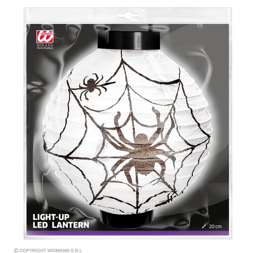 Widmann Lampion Spinneweb met Ledlicht inkl. batterij 20 cm