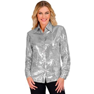 Paillettenshirt Dames Zilver