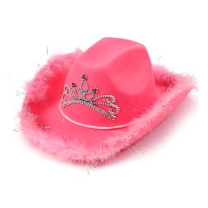 Cowboyhoed Roze met Tiara