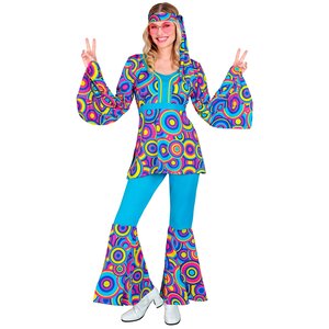 70's Groovy Kostuum Luchtbellen Blauw