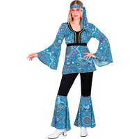 Widmann 60's Hippie Kostuum Mandela Blauw