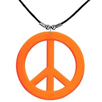 Widmann Neon Hippie Ketting Oranje