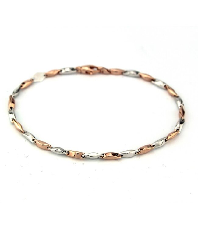 Monzario armband 14K rosegoud met witgoud 864ARW