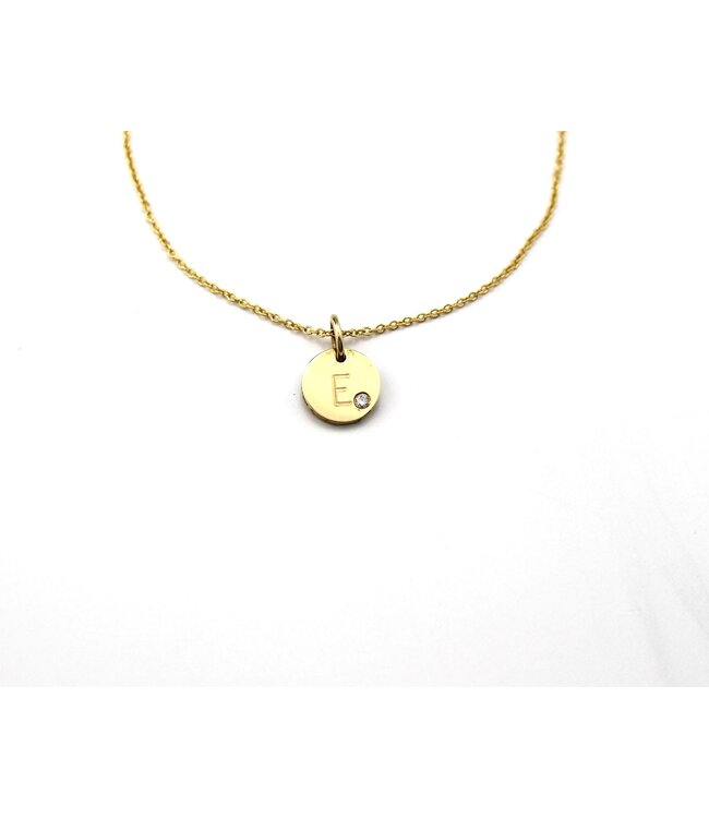 Just Franky Coin Necklace met diamant