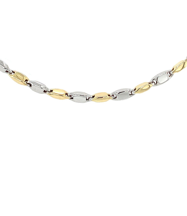 Monzario Collier 1182cbic. 45cm geel/witgoud 14k