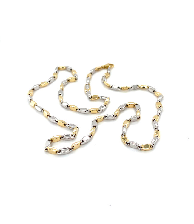 Monzario Collier 1182cbic. 45cm geel/witgoud 14k