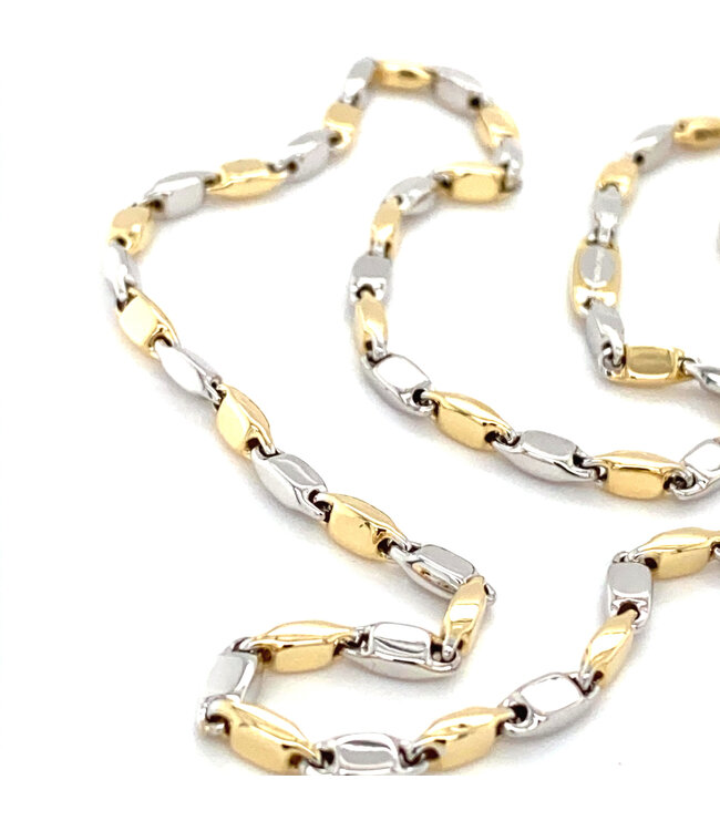 Monzario Collier 1182cbic. 45cm geel/witgoud 14k