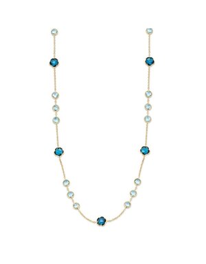 Excellent Jewelry Excellent geelgouden collier met blauwe topaas