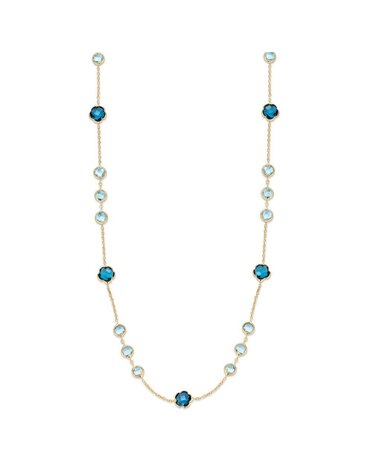 Excellent Jewelry Excellent geelgouden collier met blauwe topaas