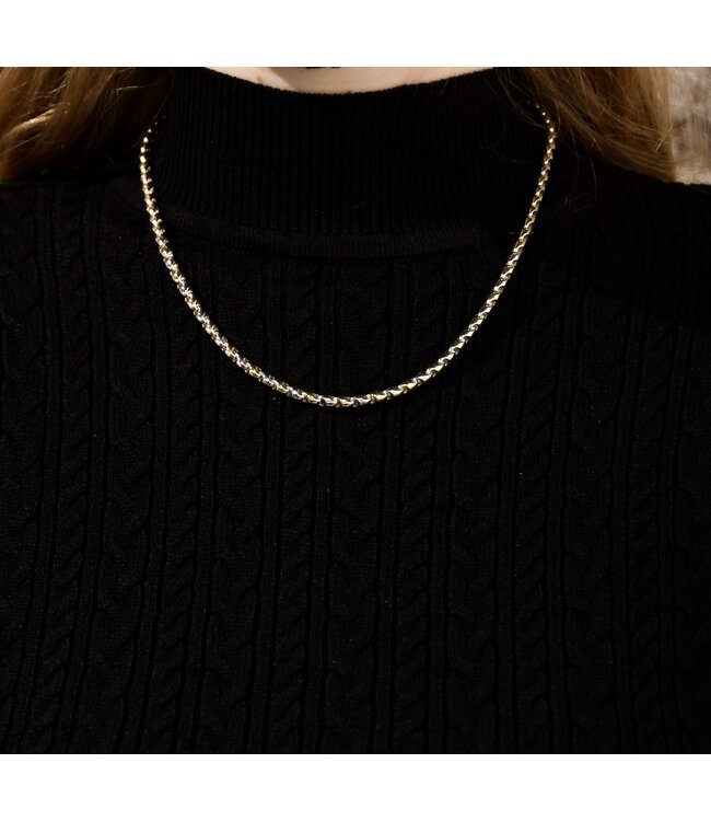 Monzario collier 14K geelgoud met witgoud 838C BIC