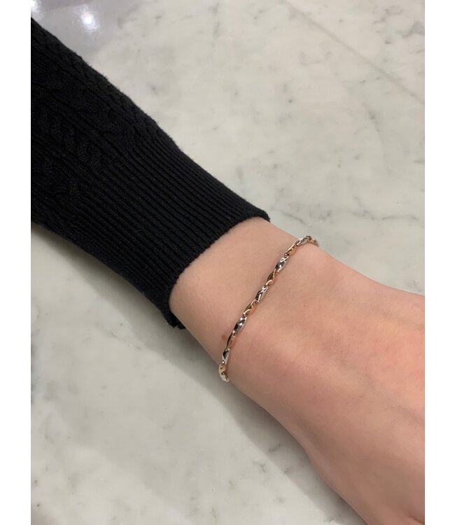 Monzario armband 14K rosegoud met witgoud 864ARW
