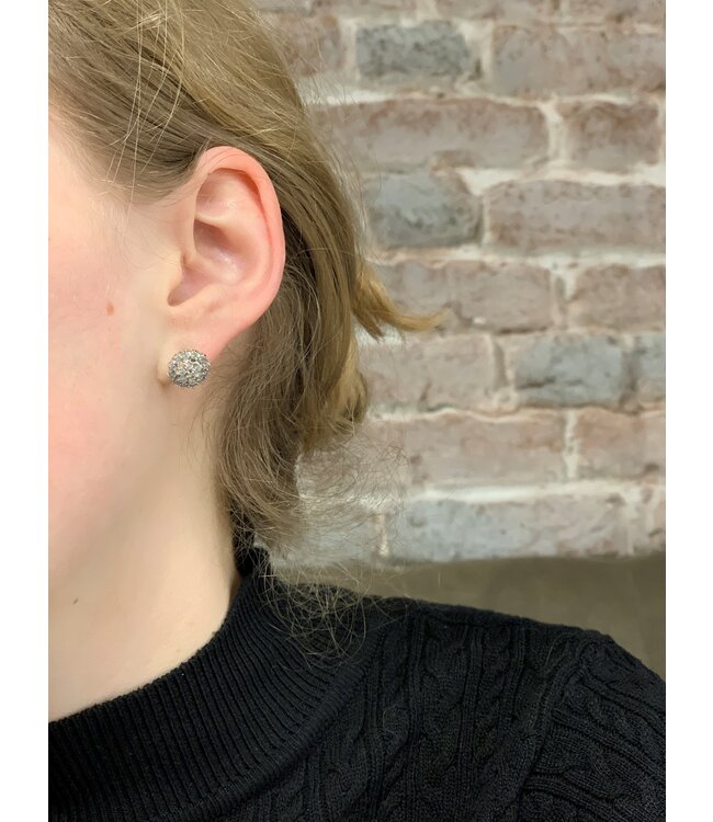 ROEMER witgouden entourage oorknoppen met briljanten