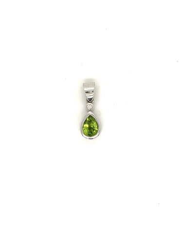 ROEMER ROEMER witgouden Peridothanger met briljant