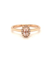 ROEMER ROEMER rosegouden ring met Pink Morganite 0.24ct en diamant FG Si0.06ct