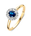 Excellent geelgouden ring met saffier en briljant RP137027