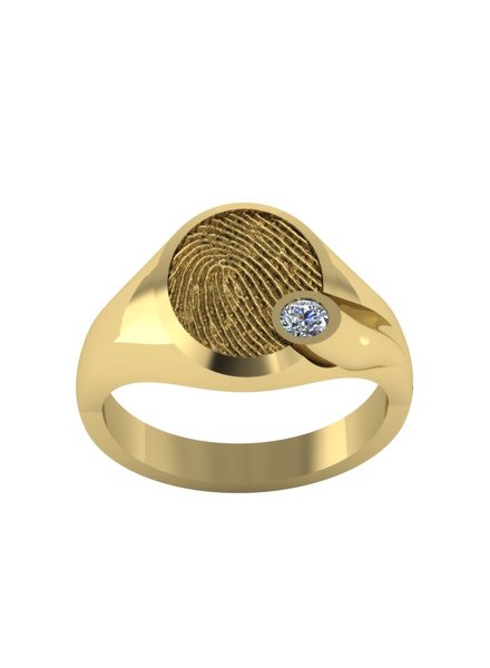 Touche Sieraden Touche Ring vingerafdruk met diamant geelgoud TOUDR1