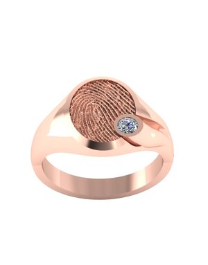 Touche Sieraden Touche Ring vingerafdruk met diamant rosegoud TOUDR1