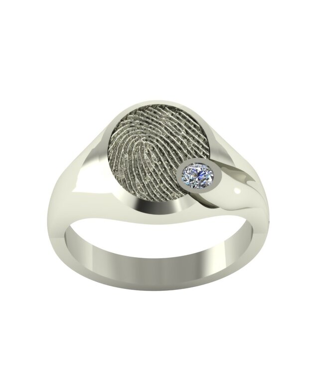 Touche Ring vingerafdruk met diamant (lab) witgoud TOUDR1