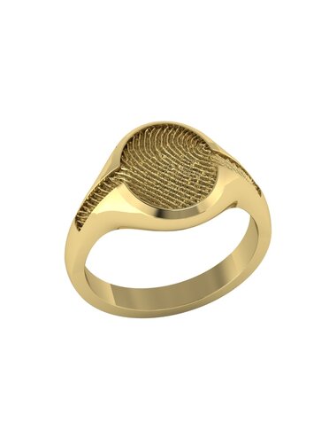 Touche Sieraden Touche Ring vingerafdruk zegelring geelgoud TOUDR2