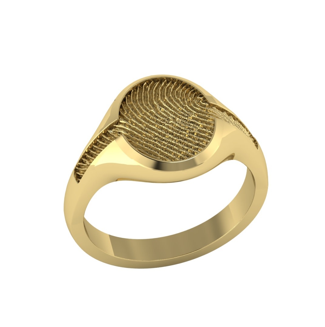 Touche Sieraden Touche Ring vingerafdruk zegelring geelgoud TOUDR2