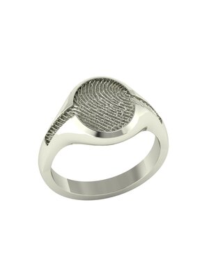 Touche Sieraden Touche Ring vingerafdruk zegelring witgoud TOUDR2