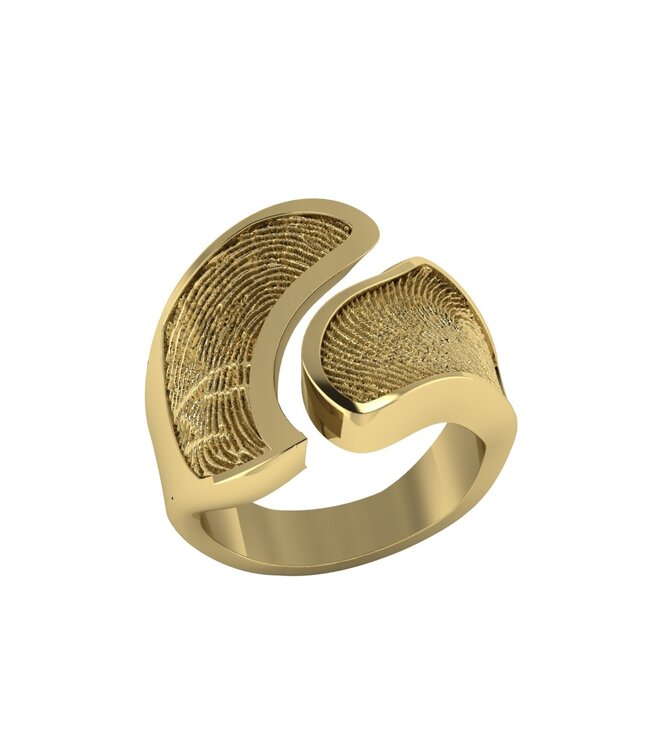 Touche Ring 2 vingerafdrukken  geelgoud TOUDR5