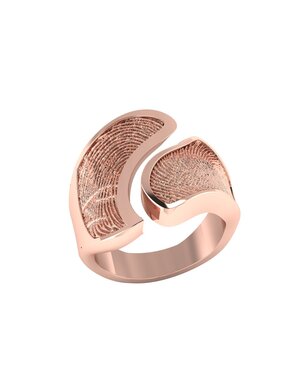 Touche Sieraden Touche Ring 2 vingerafdrukken  rosegoud TOUDR5