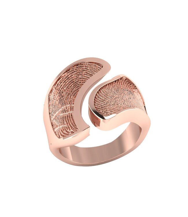 Touche Ring 2 vingerafdrukken  rosegoud TOUDR5