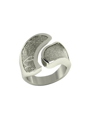 Touche Sieraden Touche Ring 2 vingerafdrukken  witgoud TOUDR5