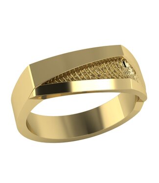 Touche Sieraden Touche herenring met vingerafdruk geelgoud TOUHR1