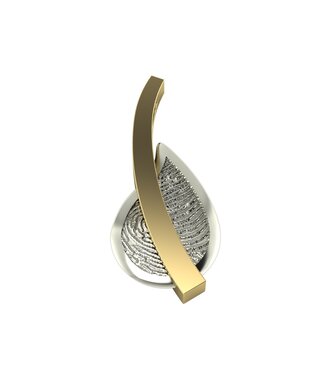 Touche Sieraden Touche Hanger vingerafdruk druppel wit- en geelgoud TOUDH1-S