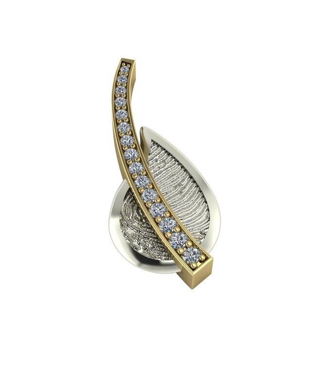 Touche Hanger vingerafdruk druppel bicolor diamant (lab) TOUH1-M