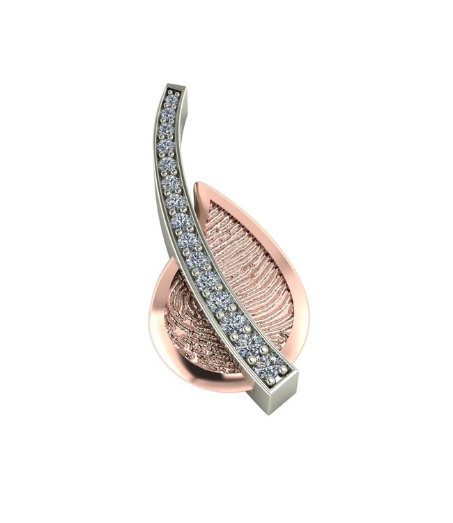 Touche Hanger vingerafdruk druppel bicolor diamant (lab) TOUH1-M