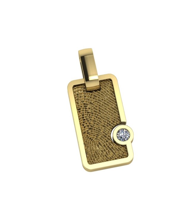 Touche hanger vingerafdruk geelgoud  en diamant (lab) TOUH2