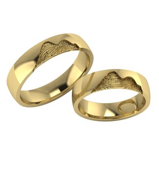 Touche Sieraden Touche trouwringen vingerafdruk geelgoud  TOUTR3