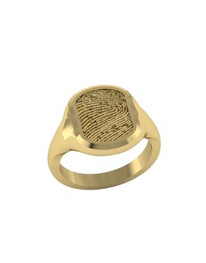 Touche Sieraden Touche Ring vingerafdruk zegelring geelgoud TOUDR4