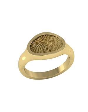 Touche Sieraden Touche Ring vingerafdruk zegelring geelgoud TOUDR5