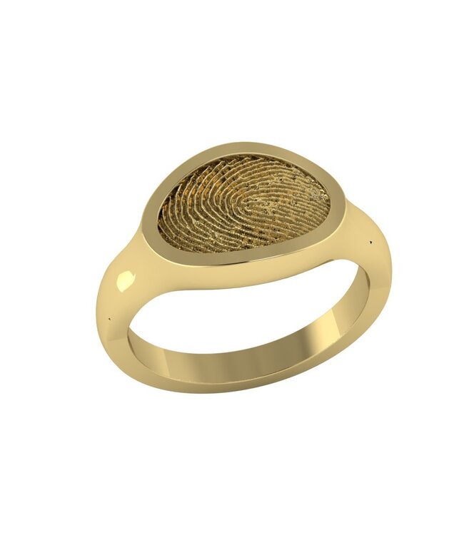 Touche Ring vingerafdruk zegelring geelgoud TOUDR6