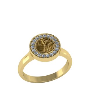 Touche Sieraden Touche Ring vingerafdruk rondje diamant geelgoud TOUDR8