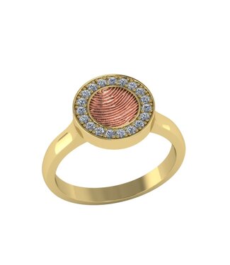 Touche Sieraden Touche Ring vingerafdruk rondje bicolor met diamant (lab) TOUDR8