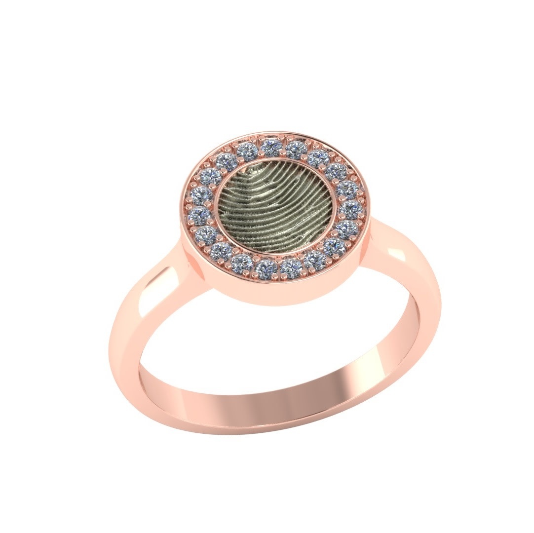 Touche Sieraden Touche Ring vingerafdruk rondje diamant bicolor TOUDR8