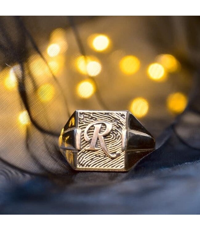 Touche herenring met vingerafdruk geelgoud TOUHR10