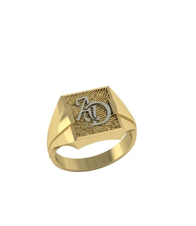 Touche herenring met vingerafdruk geelgoud TOUHR10