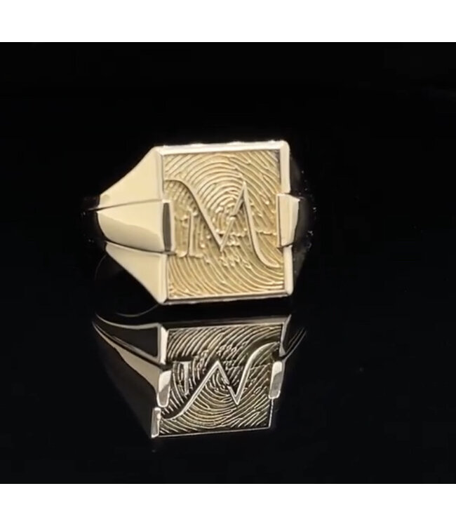 Touche herenring met vingerafdruk geelgoud TOUHR10